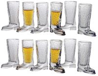 Circleware Kickback Whiskey Glass Shot Glasses Funny Cowboy Boots (Kickback - 12 pc.)