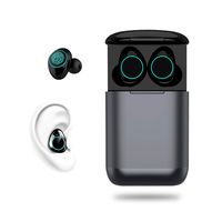 Newmsnr i9 Plus Mini in-Ear Bluetooth 5.0 Earphones,2019 Spuer Comfortable&Lightweight Wireless Earbuds,Touch Control Noise Cancelling Waterproof IPX7 Headset with Mic (Lucky-Gun Black)