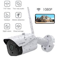 Outdoor Security Camera, Smart IP Camera 1080P Outdoor with Two-Way Audio, Activity Alert, Night Vision, Motion Detection, Koogeek IP Camera Waterproof WiFi Camera Compatible with Alexa 2.4Ghz