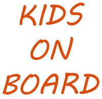 hBARSCI Kids On Board Vinyl Decal - 5 Inches - for Cars, Trucks, Windows, Laptops, Tablets, Outdoor-Grade 2.5mil Thick Vinyl - Orange