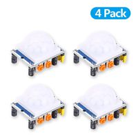 4 Pack HC-SR501 Human Sensor Module Pyroelectric Infrared 3-7M Detection Distance 0.5s-5min Time Delay Adjustment