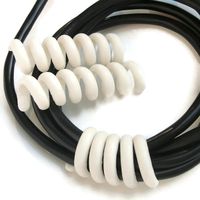 Cordpiggy Cable & Cord Organizer (Large) - Cord Management for Visual, Audio, Gaming, Computer, Networking, Appliances - Flexible Cord Keeper, Lightweight Spiral Holder; Set of 2, Color Ivory