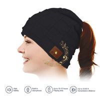 Bluetooth Beanie Hat 5.0, Smart Wireless Music Beanie Cap for Outdoor Sport Skiing Skating Hiking Camping, Men and Women (with Hole)