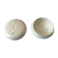 Project Patio 1-1/2 Inch Deluxe Round Cup Insert Glide End Cap for Wrought Iron Patio Furniture Chairs 16-Pack (White)