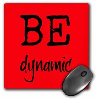 3dRose BE dynamic, red background - Mouse Pad, 8 by 8 inches (mp_180102_1)