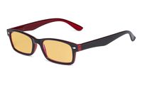 Eyekepper Blue Light Blocking Computer Reading Glasses with Amber Tinted Filter Lens Women Men - Vintage Readers - Black Red +2.50
