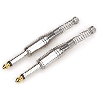 NANYI 1/4" Plugs for Speaker Cables, Patch Cables, Snakes - TS Male Mono 1/4 Inch Phono 6.3mm Phone Plug Bulk - 2 Pack (Silver)