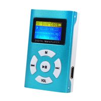 Everyone Love Light MP3 Player,Start Mini Metal Protable USB Mini LCD Screen MP3 Player Support 32GB Micro SD TF Card-Black (Blue)