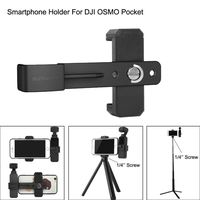 for DJI OSMO Pocket Smartphone Handheld Holder Bracket | 3pcs Standard 1/4'' Holes | Soft Antiskid Cushion Protection Fixing Clamp Mount Bracket (Black)