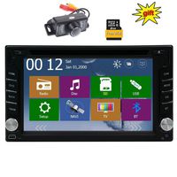 Free Backup Camera Double din 6.2-Inch in-Dash Touchscreen Car Stereo DVD Player GPS Navigation LCD Monitor Support SD/AM-FM Radio/Bluetooth Streaming GPS with USA/Canada/Mexico