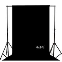 LDGHO Black 6x9 feet/1.8x2.8 meters Photo Studio Collapsible Backdrop Background for Photography, Video and Television (Background Only)