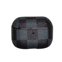 Airpods Pro Case Keychain,MeiQing Plaid Leather Charging Protective Case Cover for AirPod Pro / 3 Generation Earphones Accessories (black)