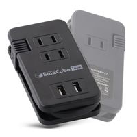 INOVA Smacube 3.4A 2 USB Ports & 3 Outlet Portable Power Strip 100V-240V with 9inches Cable for Home Office Travel (Black USB 2 Ports)