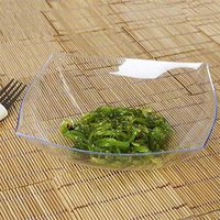 Efavormart 20 Pcs - Clear Square 32oz Disposable Plastic Serving Bowl Tableware For Wedding Banquet Event Party Decoration