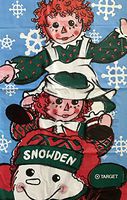1998 Christmas Promotion Snowden, Raggedy Ann & Andy Large 16.5" X 34" Bags (Pack of 3)