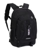 Mens Black Large 19.5" Organizer Outdoor Hiking School Bookbag Daypack Backpack + Key Ring carabiner