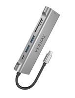 VEENAX USB C Hub Adapter, 6-in-1 Type C Hub, 4K USB C to HDMI, 2 USB 3.0 Ports, SD/TF Card Reader, 100W Power Delivery, for MacBook/Pro/Air/iPad/iMac, Surface, Chromebook, Pixelbook, XPS and More