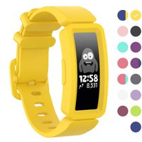 GVFM Compatible with Fitbit Ace 2 Bands for Kids 6+, Soft Silicone Bracelet Accessories Sport Strap Boys Girls Wristbands Compatible for Fitbit Inspire HR & Ace 2 (Yellow)