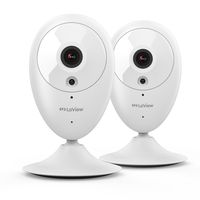 LaView 2 Pack One Dot 1080P HD Camera, Indoor Wireless IP Security System with Night Vision for Home/Office/Baby/Pet Monitor with iOS, Android App - Cloud Available and SD Card Available(White)