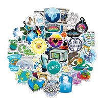 DOFE 50 Global Warming Stickers, sea Animals Stickers, Makeup Girl Stickers. Laptop Stickers,Motorcycle Bicycle Luggage Decal Graffiti Patches for Kids. (50 Global Warming Stickers)