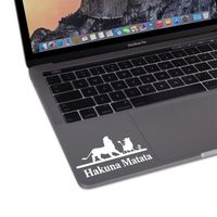 The Lion King Hakuna Matata for MacBook Laptop trackpad Keyboard die-Cut Vinyl Decal Sticker (3" X 1.5", White)