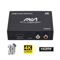 AVI Ultra HD 4K HDMI to HDMI Audio (SPDIF + RCA Stereo) Audio Extractor Converter (Most TV Boxes Supported) (4K)