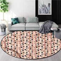 RUGSMAT Modern Anti-Skid Area Rug,Geometrical Hexagon Shapes Super Soft Living Room Bedroom Home Shaggy Carpet Diameter-35