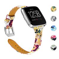 Tinkel Bands Compatible with Fitbit Versa, Adjustable Soft Leather Sports Replacement Accessories Bands for Women