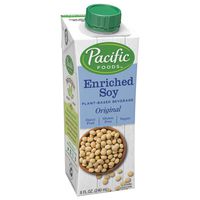 Pacific Foods Enriched Soy Non-Dairy Beverage, Plain, 8-Ounce, (Pack of 24)