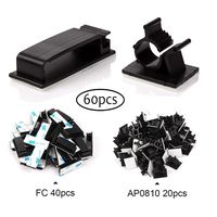 Farway Ethernet Cable Management,60-Pack Cable Organizer Repeat Using Adjustable Adhesive Wire Management Clamps,Charging Cable Drop Organizer & Management System, for TV PC Laptop Home Office