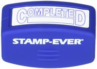 Stamp-Ever Pre-Inked Message Stamp, Completed, Stamp Impression Size: 9/16 x 1-11/16 Inches, Blue (5943)