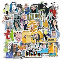 Fuguan Billie Eilish Stickers, Waterproof Vinyl Stickers Car Motorcycle Bicycle Skateboard Luggage Decal for Kids Teens Adults(3-6cm 50pcs 3)