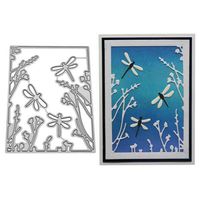 shengyuze 1 Pc Silver Dies Card Crafting from China Dragonfly Plant Metal Cutting Dies for Card Making Clearances DIY Dies Cut Scrapbooking Paper Cards Craft Stencil
