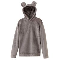 Cute Hoodies for Women Hessimy Women Girl Hoodies Cute Cat Ear Novelty Printed Pullover Sweatshirt Grey