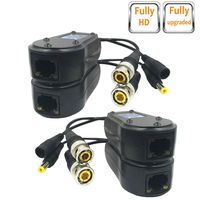 Igreeman 2 Pair Passive Video Balun BNC to RJ45 Adapter with Power (Upgraded Solution) Full-HD 1080P-5MP Surveillance Security Camera Video Transceiver Cat5e/Cat6 Ethernet Cable to BNC Connector