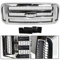 Make Auto Parts Manufacturing Chrome Grille Assembly With Gray Honey Comb Insert For Ford SuperDuty Pickup F-Series F250 F350 F450 F550 2005-2007 (XLT/Lariat OR Amarillo Models) - FO1200456