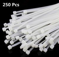 Artviva Zip Ties Self-Locking Hoops Cable Ties 250Pcs, Multi-Purpose Nylon Cable Ties Durable Cable Zip Ties for Out/in Door(White,12 Inch)