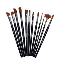 Tralntion 12pcs/set Oil Painting Brushes Round Pointed Tip Nylon Hair Acrylic Watercolor Paint Brush,as pictures shown,20cm
