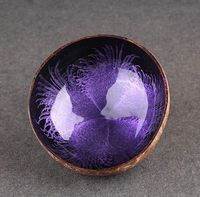 Emousport Coconut Shell Key, Candy Bowl Table Key Storage Section Coconut Bowl Ink Creative Ornament Creative Storage Bowl (Purple)