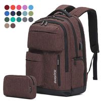 Laptop Backpack College School Computer Travel Laptop Backpack with USB Charging Port for Women Men Boys Girls, 17+ Colors for Choice Anti Theft Water Resistant School Travel Backpack,Brown