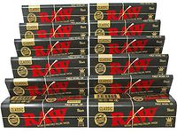 RAW Classic Black King Size Slim Natural Unrefined Ultra Thin 110mm Rolling Papers (12 Packs)
