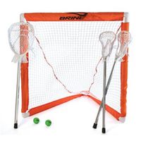 Brine Lacrosse Mini Lacrosse Set (Includes 2 Mini Sticks, 1 Mini Goalie Stick, Goal and Net)