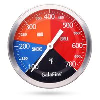 GALAFIRE BBQ Temperature Gauge for Wood Smoker Charcoal Pit, 3 3/16 inch Large Dial Replacement Grill Thermometer 700 °F