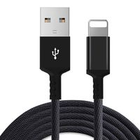 Boost 10FT Phone Charger Charging Cable Nylon USB Power Cord, Fast Charge & Sync Compatible with Smart Phone XR XS MAX X Case 8 8Plus 7 7 Plus 6S Plus 6 Plus SE Tablet iPad- 3 Meter (Black)