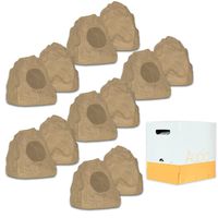 Theater Solutions 12R4S Outdoor Sandstone Rock 12 Speaker Set with Wire for Deck Pool Spa Patio Garden
