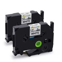 Compatible with Brother TZe-221 9mm 0.35 Inch Laminated Black on White Tape, 26.2 Feet (8 Meter), for Brother P-Touch 1750 PT-1700 PT-D210 PT-D400, 2-Pack, by Markurlife