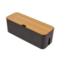 Small Black Cable Management Box Cord Organizer Box for Extension Cord, Power Stripe, Surge Protector, Wire Management Concealer, Cover, Hider for Desktop, Home, Office, TV, Computer, USB Hub