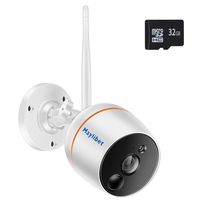 Wireless Security Camera Surveillance System with Motion Detection and Audio for Home Outdoor Indoor, Smart 2.4GHz WiFi 2MP Bullet IP Camera with iOS/Android APP, Pre-Installed 32GB SD Card Record