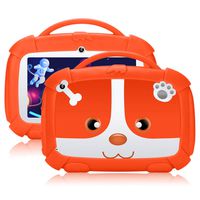 Padgene Kids Tablet 7 Inch,Android 9.0 Parental Control Kids Mode Pre-Installed WiFi Tablet Learning Games Camera IPS HD Display 1 GB+16GB with Kid-Proof Case (7 Inch, Orange)