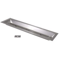 Celestial Fire Glass 36" x 6" Linear Drop-in Fire Pit Pan w/Burner, Stainless Steel